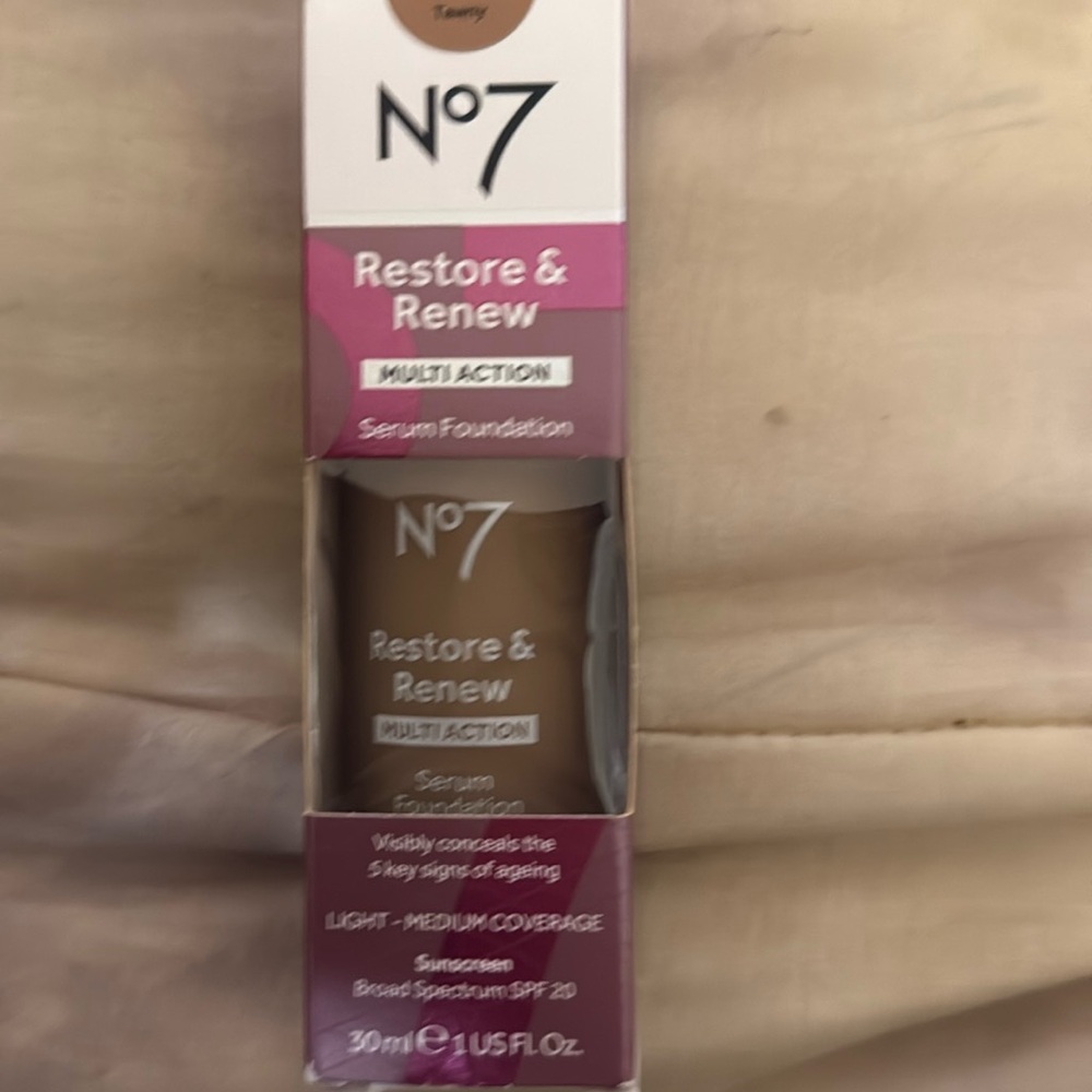 No7 Restore,Renew serum Foundation (Tawny